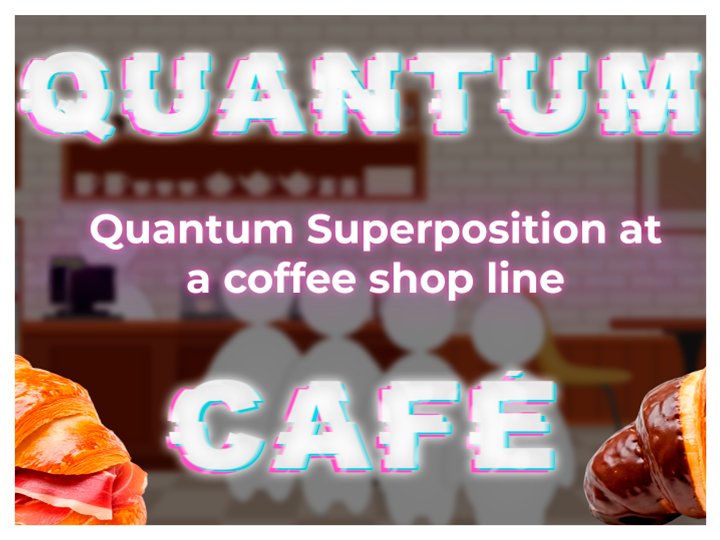 Quantum Cafe - Quantum superposition at a coffee shop line