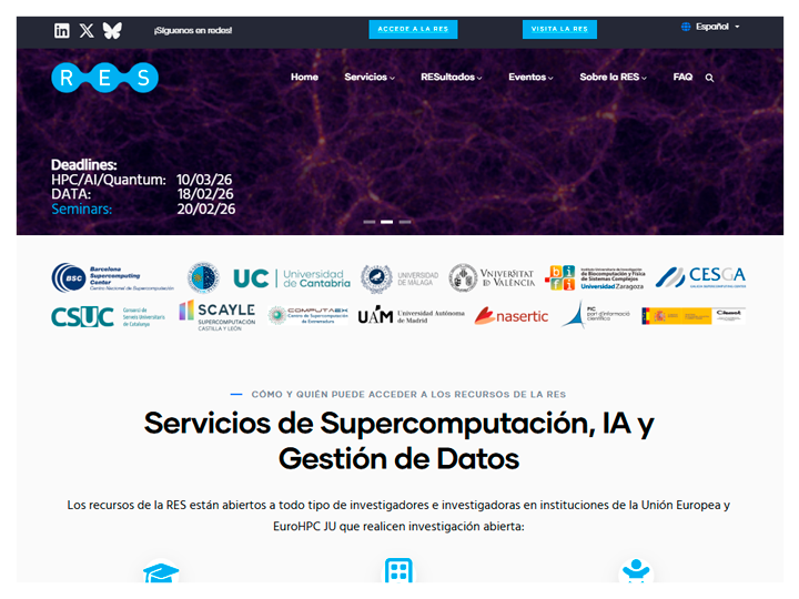 WEB: Nueva web de la Red Española de Supercomputación (RES)